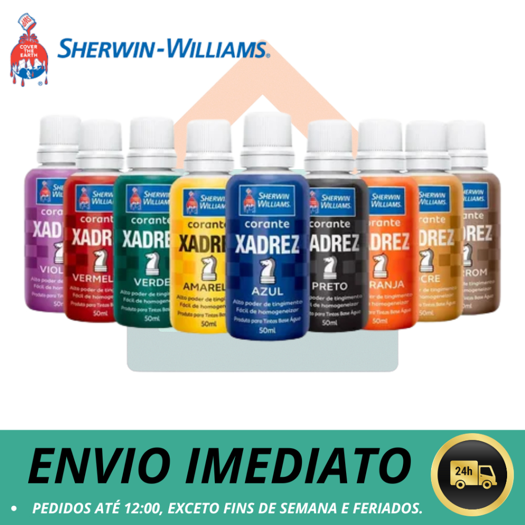 Corante Xadrez Pigmento Tinta Parede Sherwin Williams - Escolha a Cor em Oferta na Shopee