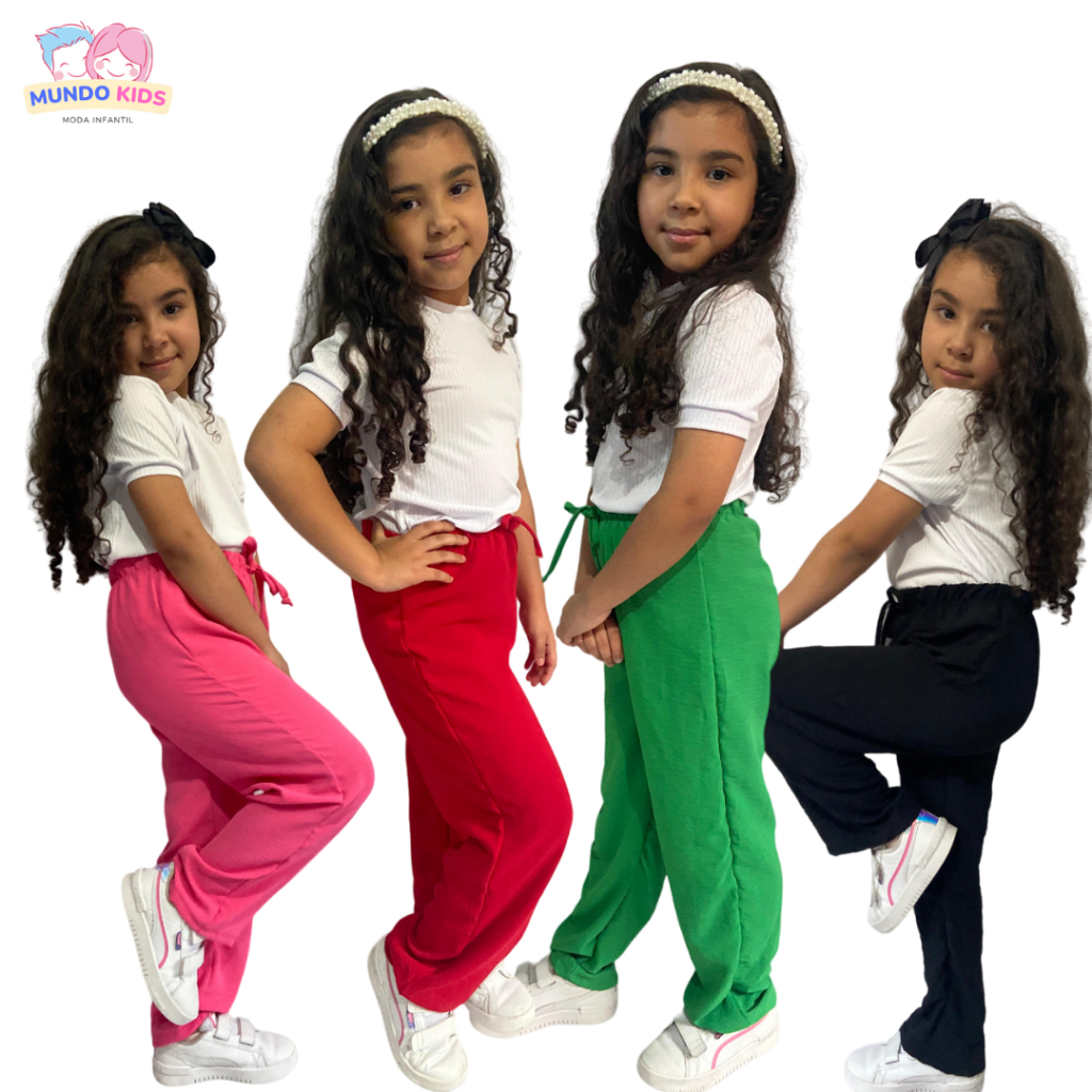 Calça Pantalona Infantil Juvenil Feminina Calca menina Moda Bloguerinha Princesa Tendencia Natal Ano Novo Vermelha Verde em Oferta na Shopee