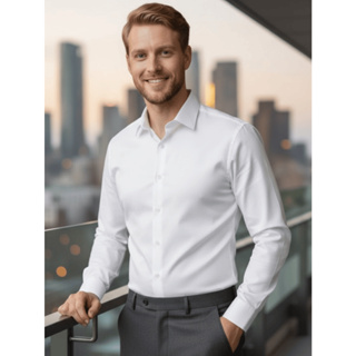 Camisa Social Masculina Slim Manga Longa Premium Com Elastano Camisa Para Escritório em Oferta na Shopee