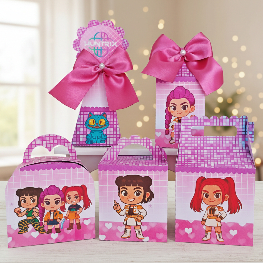 Kit Festa Guerreiras do K-Pop | Caixinhas Personalizadas Aniversário Lembrancinhas Mimos