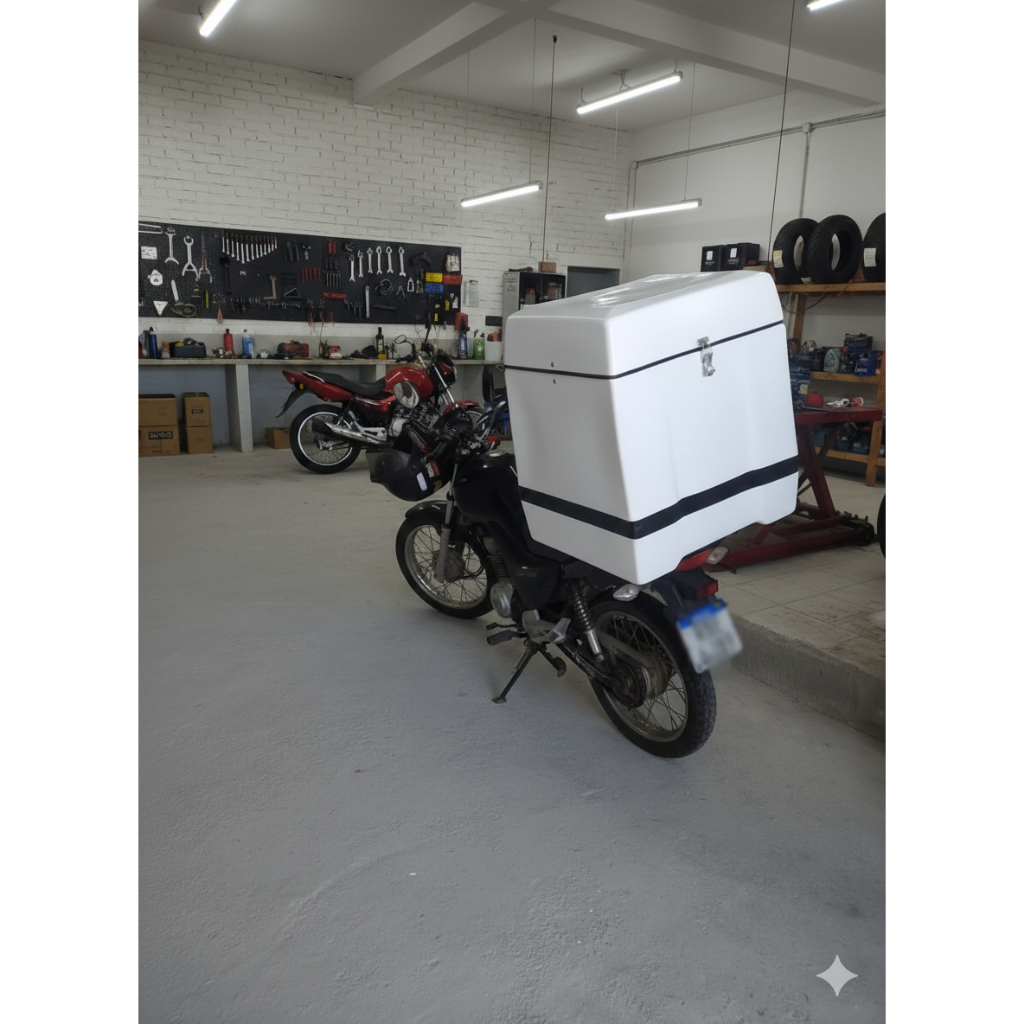 Baú Para Moto 186 Litros, Universal Cg, Fazer, Cb, Bross