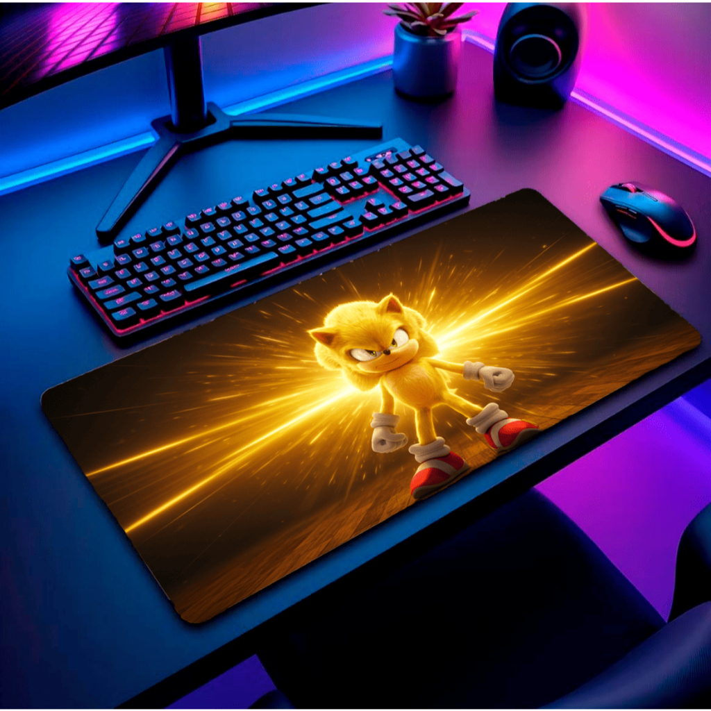Mouse Pad Grande RGB Gamer Personalizado com Apoio de Pulso Ergonômico Base Antiderrapante