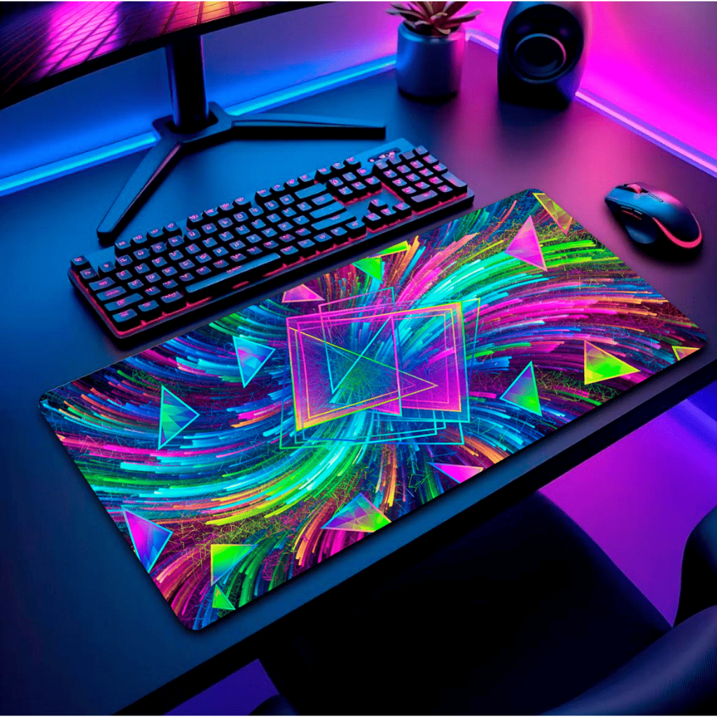 Mouse Pad Grande Gamer RGB com Apoio de Pulso Ergonômico Personalizado e Base Paisagens Antid