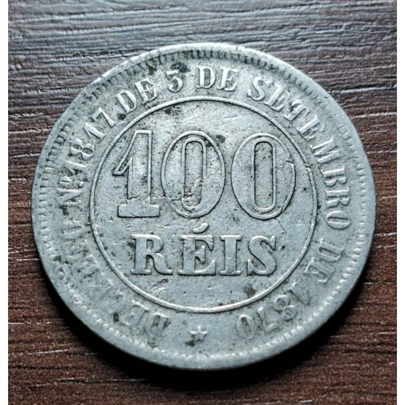 V010 Moeda 100 réis 1880 cupro-níquel BC/MBC