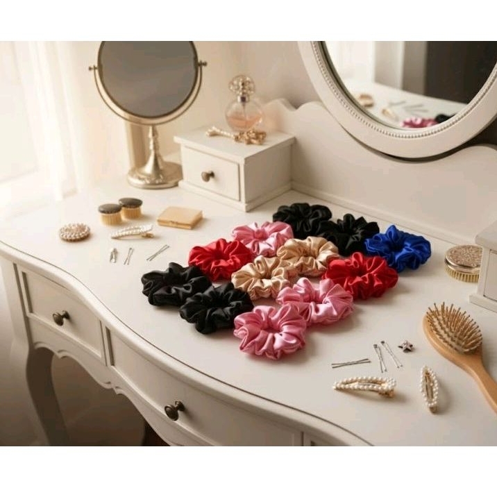 Xuxinha de cetim / scrunchie de cetim *cores sortidas* / xuxa de cetim