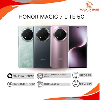Honor Magic 7 Lite 5G 256GB, 12GB RAM, Câmera 108MP,  Processador Snapdragon 6 Gen 1,Bateria 6600mAh, Versão Global em Oferta na Shopee