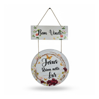 Placa Decorativa Bem vindo Jesus Neste Lar Placa MDF Mensagem Cristã para Parede Entrada de Casa em Oferta na Shopee