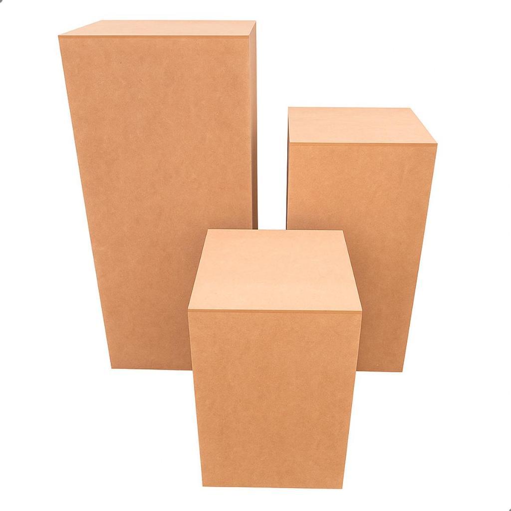 Trio de Cubos MDF Decorativo Para Festa Empilhável Encaixável e Resistente em Oferta na Shopee