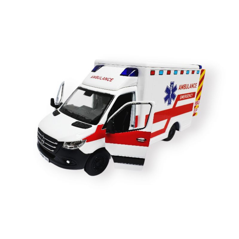 Miniatura Van Mercedes Sprinter Ambulância Resgate Truck