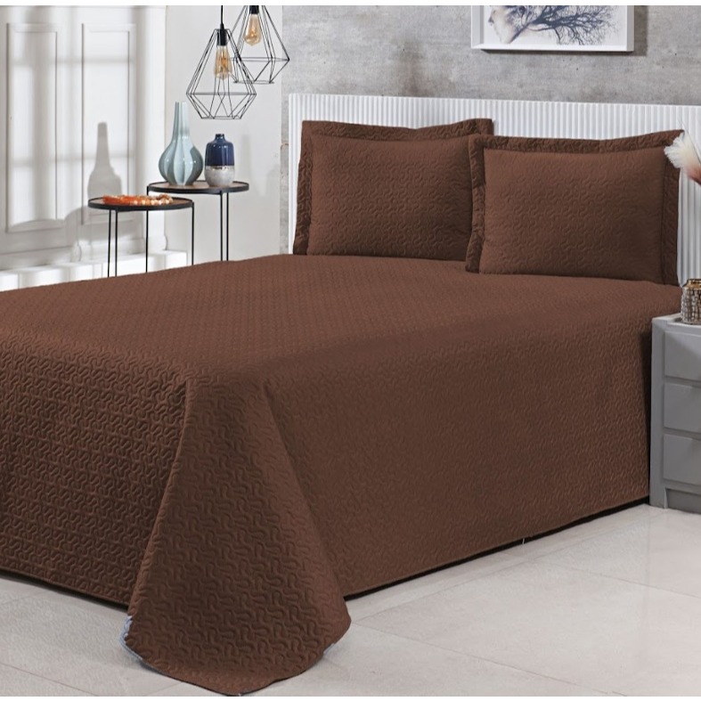 Cobre Leito Slim Casal 3 Peças Colcha Kit Cama Casal Enxoval Duplo Tecido Macio e Leve com Fronha