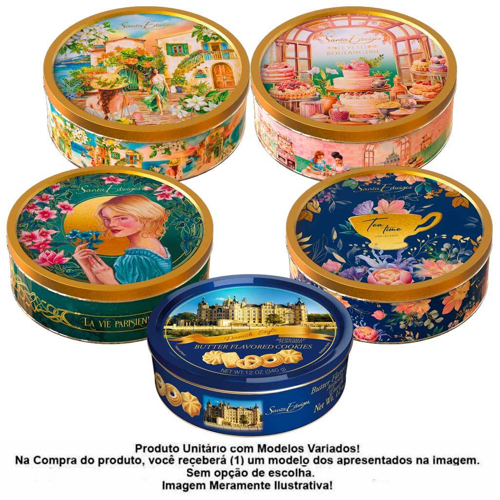 Lata Colecionável Biscoitos Amanteigados 340g Unidade - Santa Edwiges