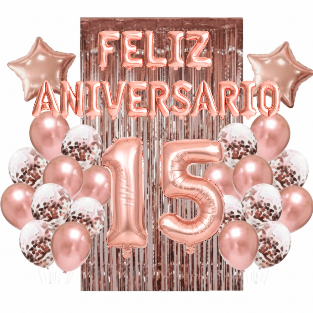 Kit Festa Aniversário Rosê Gold Completo + Balões Escolha Seus Números Decoração Luxo Feliz Aniversário + Cortina em Oferta na Shopee