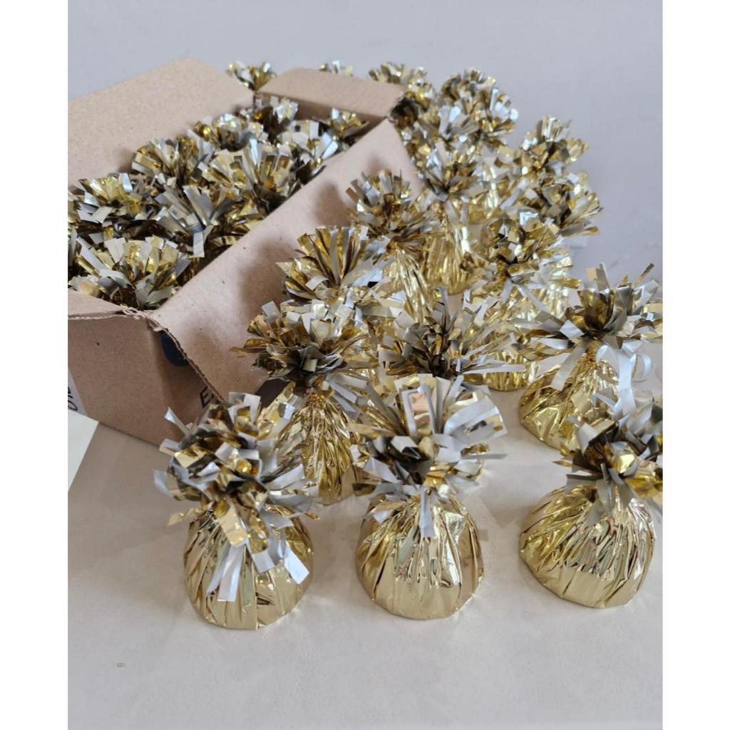 Peso para Balão | KIT 2 UNIDADES | DOURADO | Suporte para Bexiga | Ideal para Festas | Balão Bubble Piscina