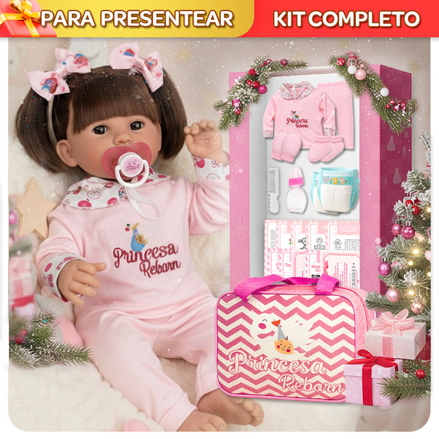 Boneca Bebe Reborn Silicone Kit Completo Promoção Presente