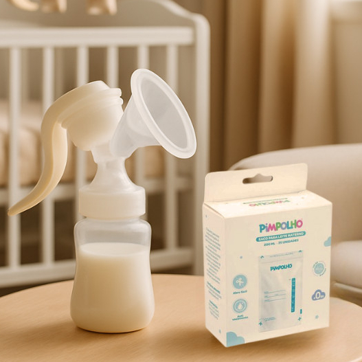 KIT  bomba manual de tirar leite materno + 25 sacos de armazenamento / pimpolho