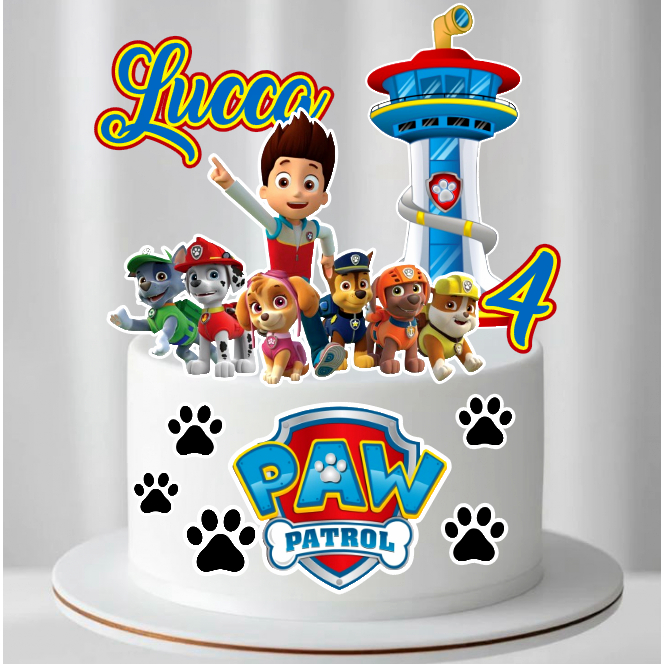 Topo de bolo PATRULHA CANINA personalizado para festa