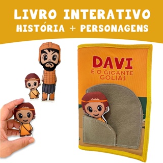 Livro Infantil Interativo Bíblico em Tecido - Davi E O Gigante Golias em Oferta na Shopee