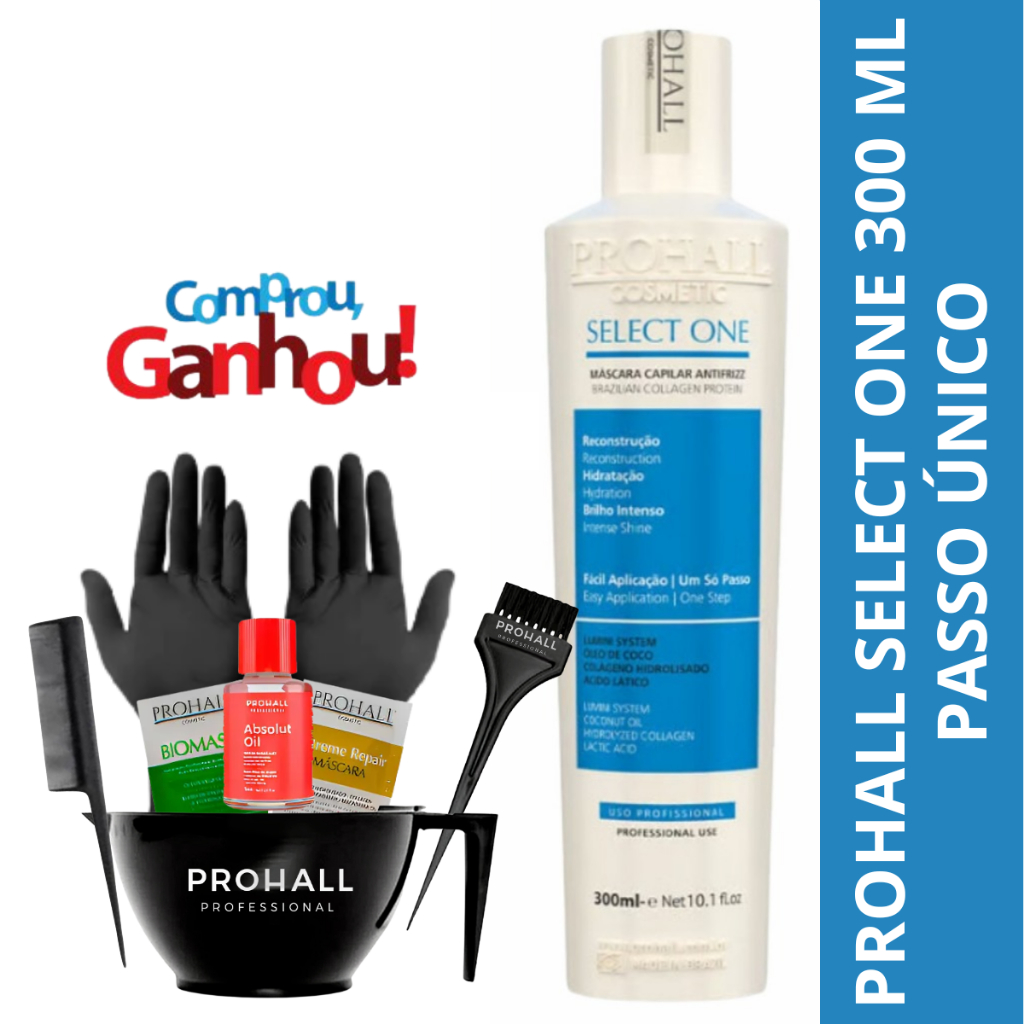 Prohall Tratamento Único Passo Select-One - 300 ml + kit aplicação em Oferta na Shopee
