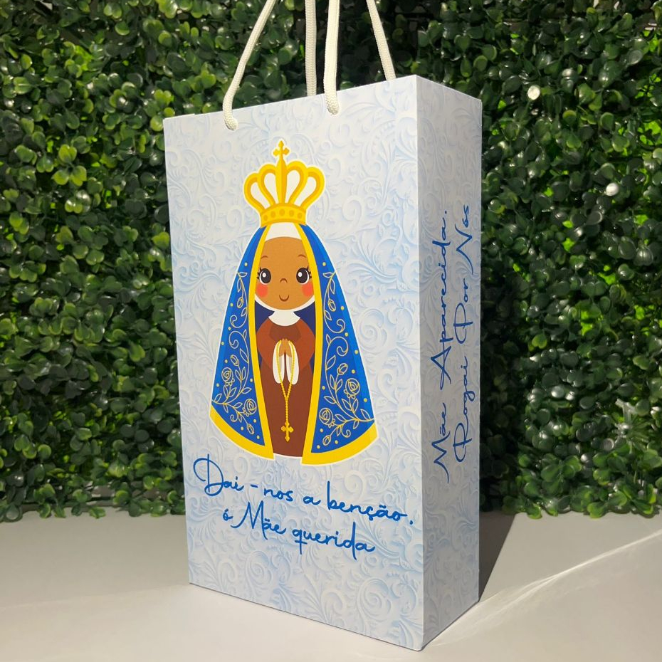 Sacolinha Personalizado Nossa Senhora Aparecida Lembrancinha de Aniversário PEGUE E MONTE