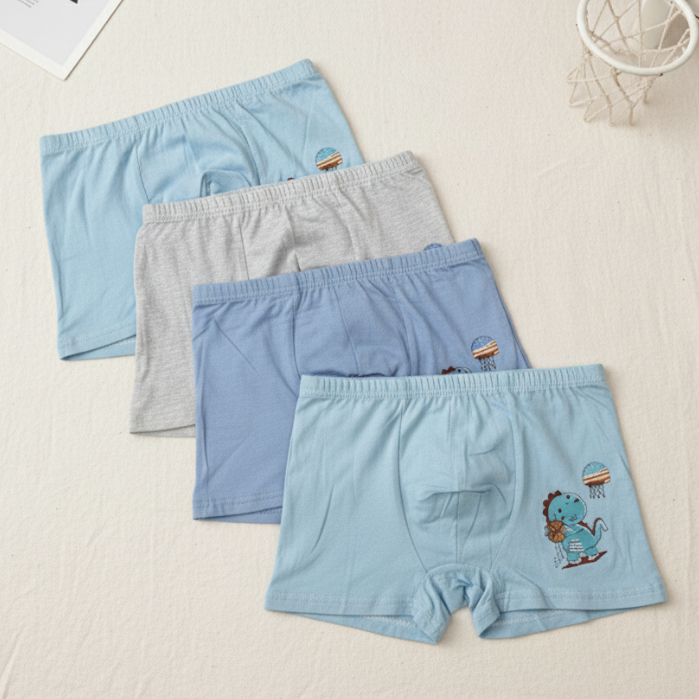Kit 4 Cueca Boxer Menino Blue Algodão Com Desenho em Oferta na Shopee