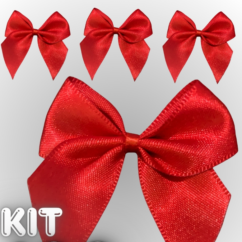 Pacote 100 Laços Vermelho de Cetim Nº05 – 22mm | Brilho, Charme e Elegância em Cada Detalhe!