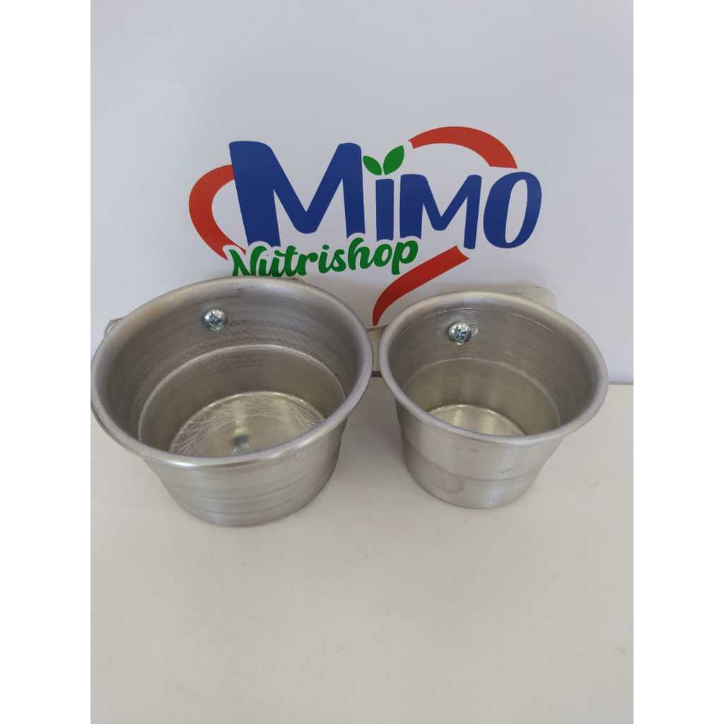 CANECA POTE DE ALUMINIO PARA GAIOLA PAPAGAIO/CALOPSITA/ PERIQUITO