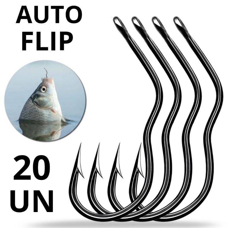 Anzol Auto Flip Fisgada Automático 20 unidades em Oferta na Shopee