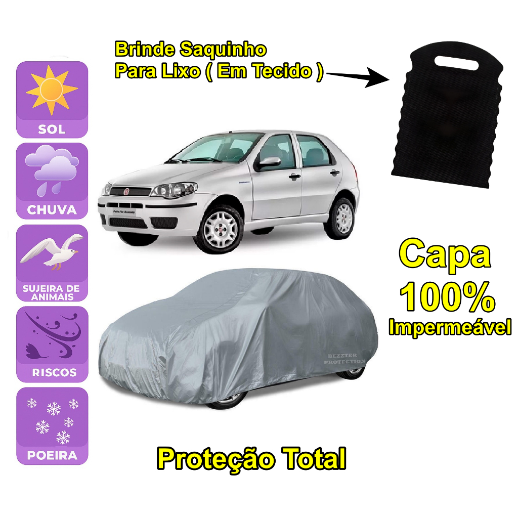Capa cobrir carro Fiat Palio 100% Impermeável Proteção Total Bezzter