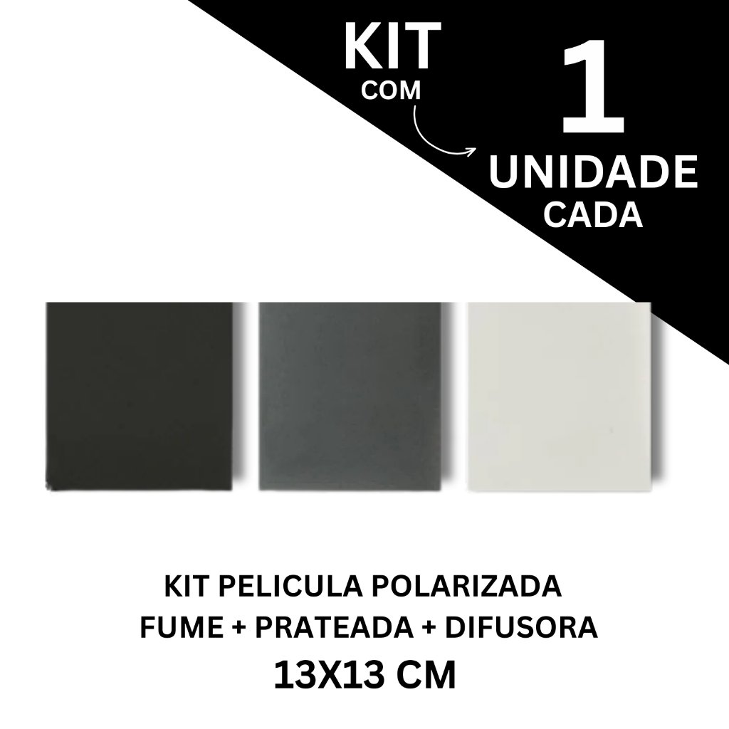 Kit Pelicula Polarizada Fume + Prateada + Difusora Painel Carro Fiat / Stilo - 13x13cm