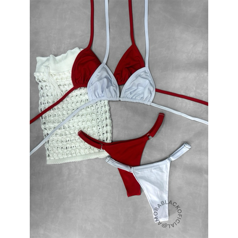 Biquíni Branco e Vermelho: Onde Comprar | BuscaProdutos