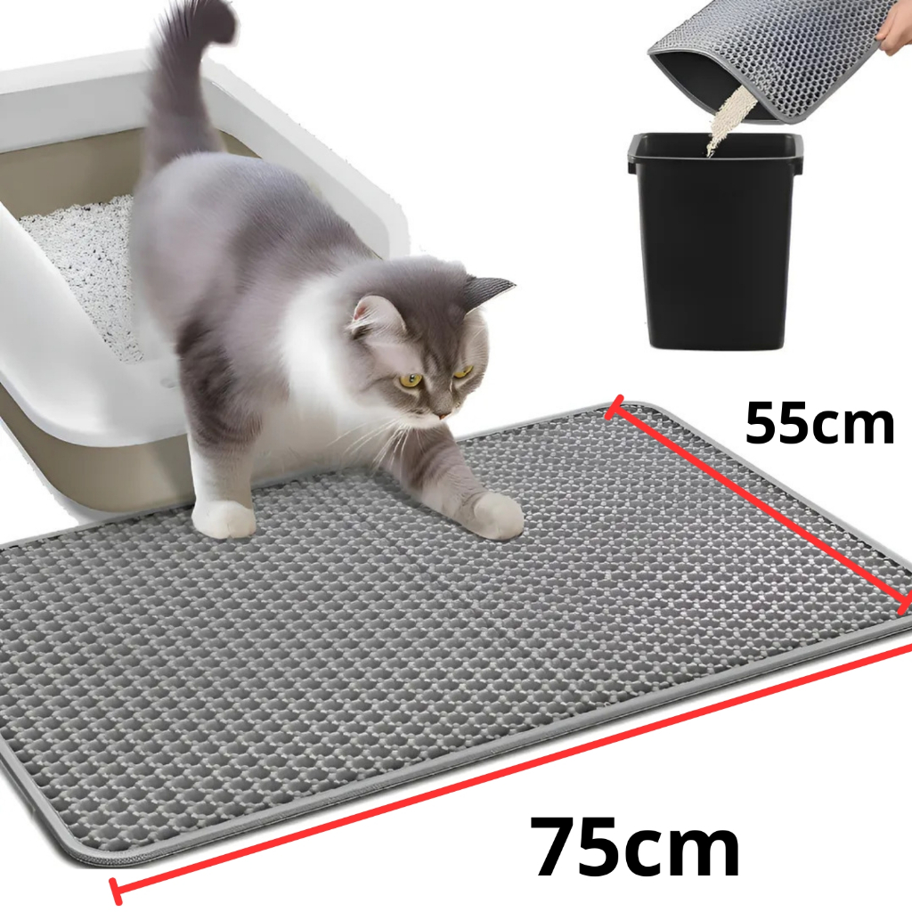 Tapete EVA Coletor de Areia Para Gato Lavável Higiênico Dupla Camada Tamanho 55x75cm em Oferta na Shopee