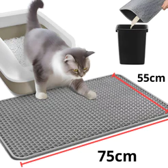 Tapete Eva Coletor de Areia Para Gato Lavável Higiênico Dupla Camada Tamanho 55x75cm