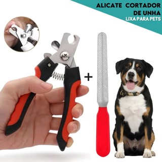 Kit Cortador + Lixa de Unhas para Cães e Gatos Premium Todos os Portes Alicate e Lixa Pet higiene Alicate 16mm