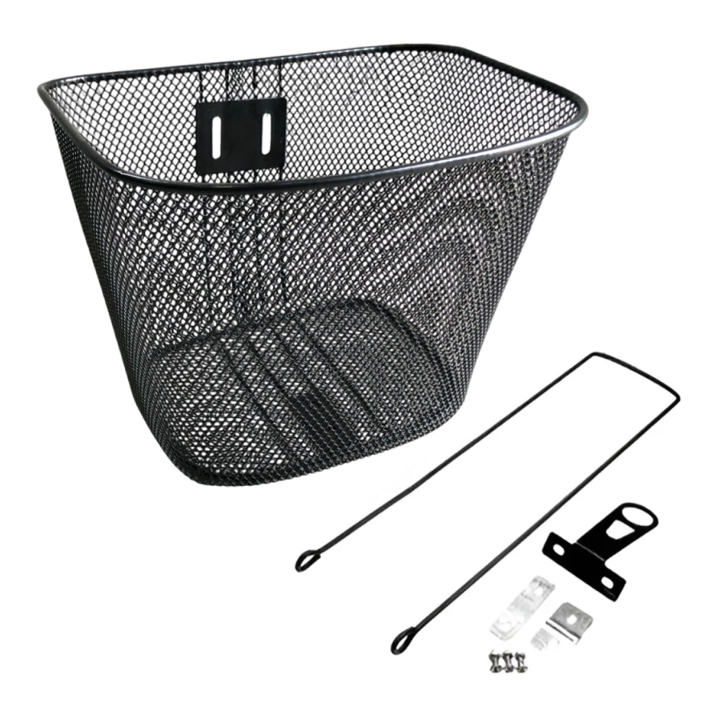 Cesta Cestinha Aramada Bicicleta Bike Aro 26 Grande Preto Reforçada Resistente Completa em Oferta na Shopee