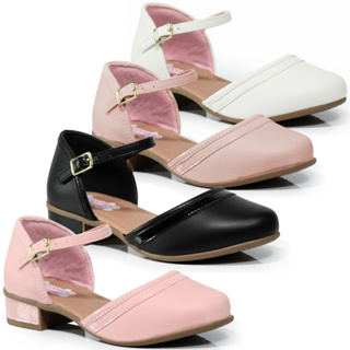 Sandália Infantil Feminina Saltinho Baixo Daminha Casamento Confortável Rosa Branco Preto e Nude em Oferta na Shopee