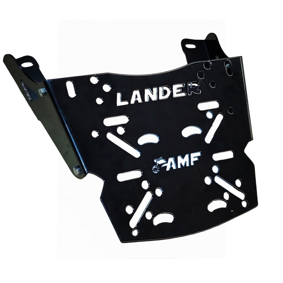 Bagageiro De Chapa Xtz Lander Reforçado (2019- 2024) Moto Baú Preto