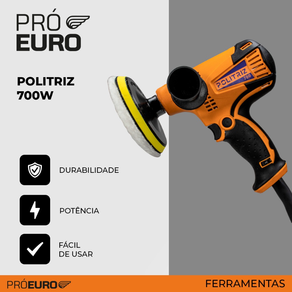 Politriz Polidor Lixadeira Automotiva 6 Velocidades 110v ou 220v 4500 Rpm 700W - Pró Euro em Oferta na Shopee