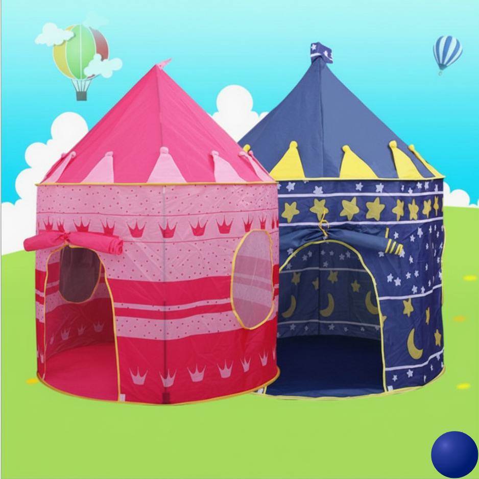 Barraca Infantil Castelo Azul para Meninos | Tenda Dobrável e Portátil 105x135cm | Ideal para Brincar