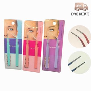 Par de Pinças Cílios kit pinças para Iniciante Extensão de Cilios Alongamento Colorida Isolamento em Oferta na Shopee