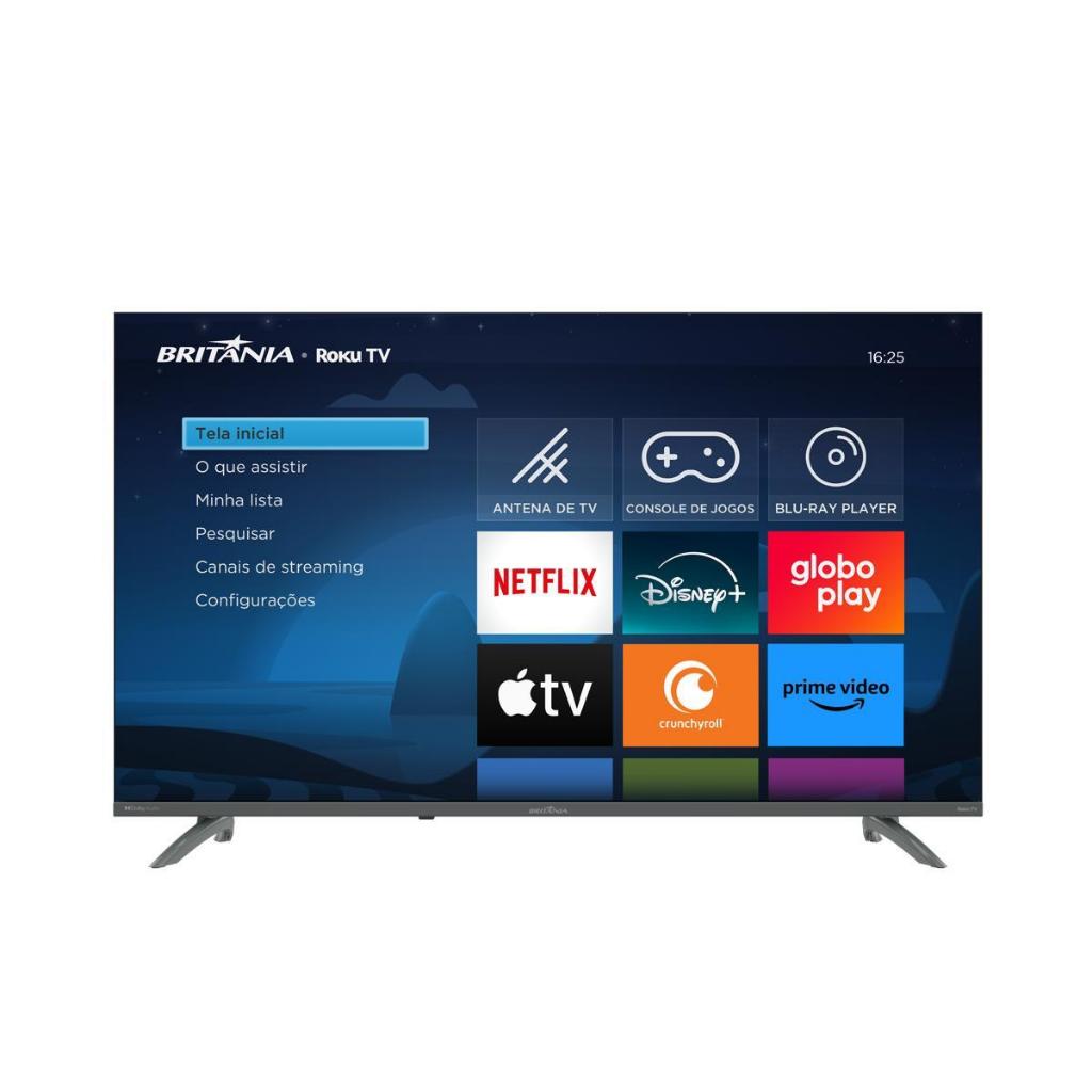 Smart TV 43” Britânia LED Dolby Audio Roku TV BTV43VA4REGB Bivolt em Oferta na Shopee