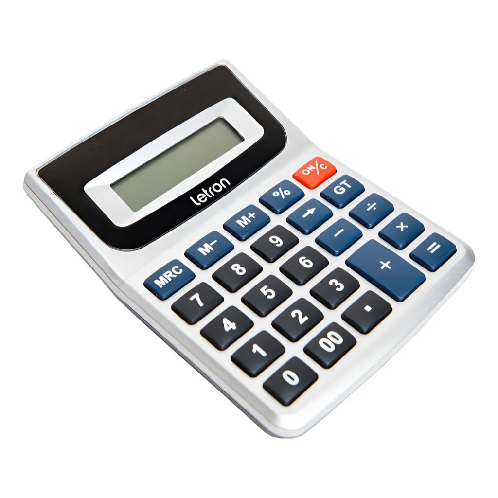 CALCULADORA DE MESA 12 DÍGITOS PRATA DUO OFFICE - LETRON