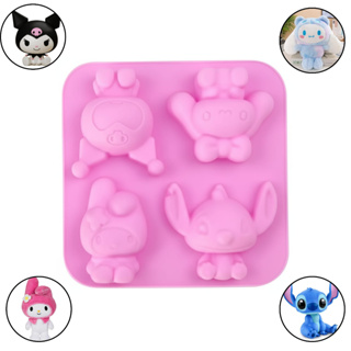 Molde Silicone 4 Desenhos Stitch Kumori Sanrio Sabonete Sabão Velas biscut Doces em Oferta na Shopee