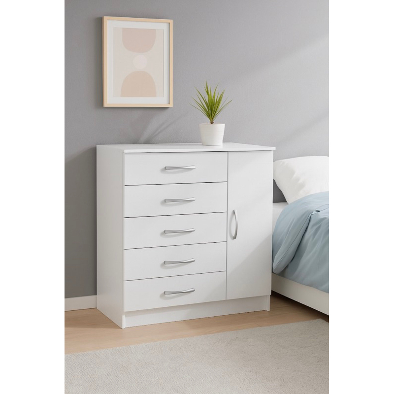 COMODA Sapateira 5 GAVETAS C/ sapateira branca