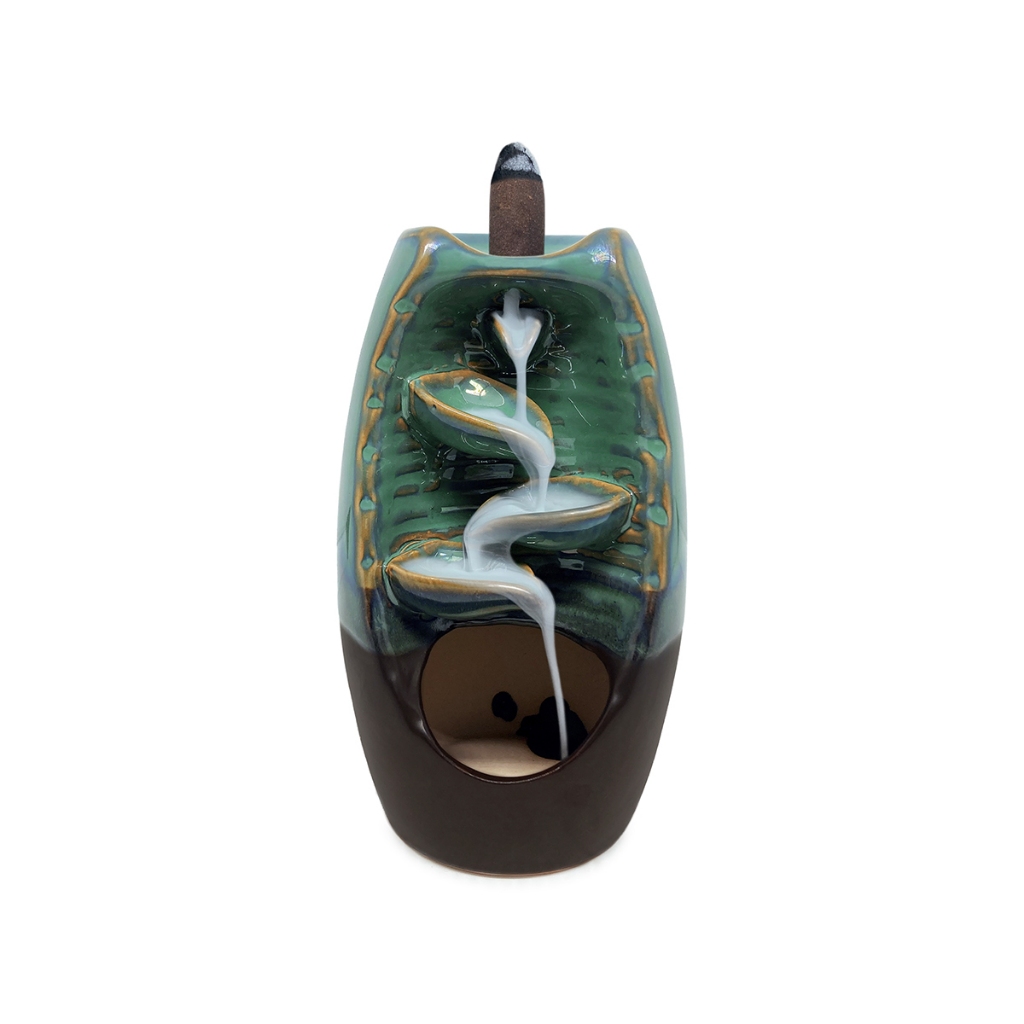 Incensário Cerâmica Cascata Cachoeira De Fumaça Decoração Zen Feng Shui em Oferta na Shopee