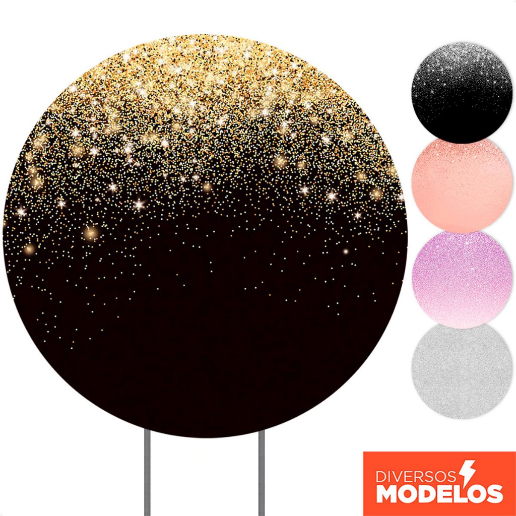 Painel Redondo Festa Efeito Glitter Em tecido 1,50m Com Elástico Decoração - Diversos Modelos em Oferta na Shopee
