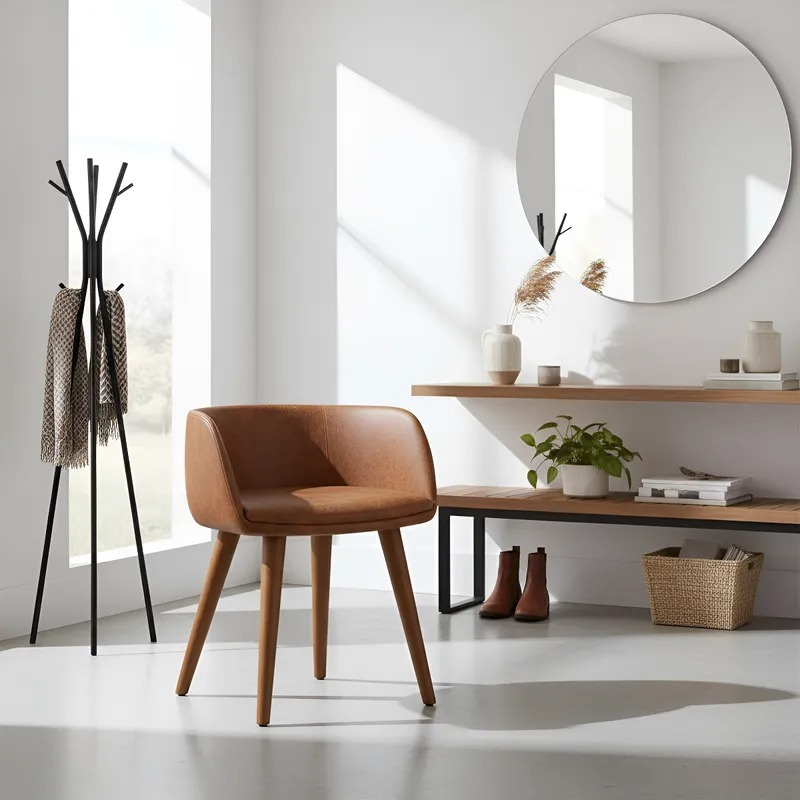 Mini Poltrona Banqueta  Amsterdã Pés Madeira Sala Estar Recepção Elegante Moderna em Oferta na Shopee