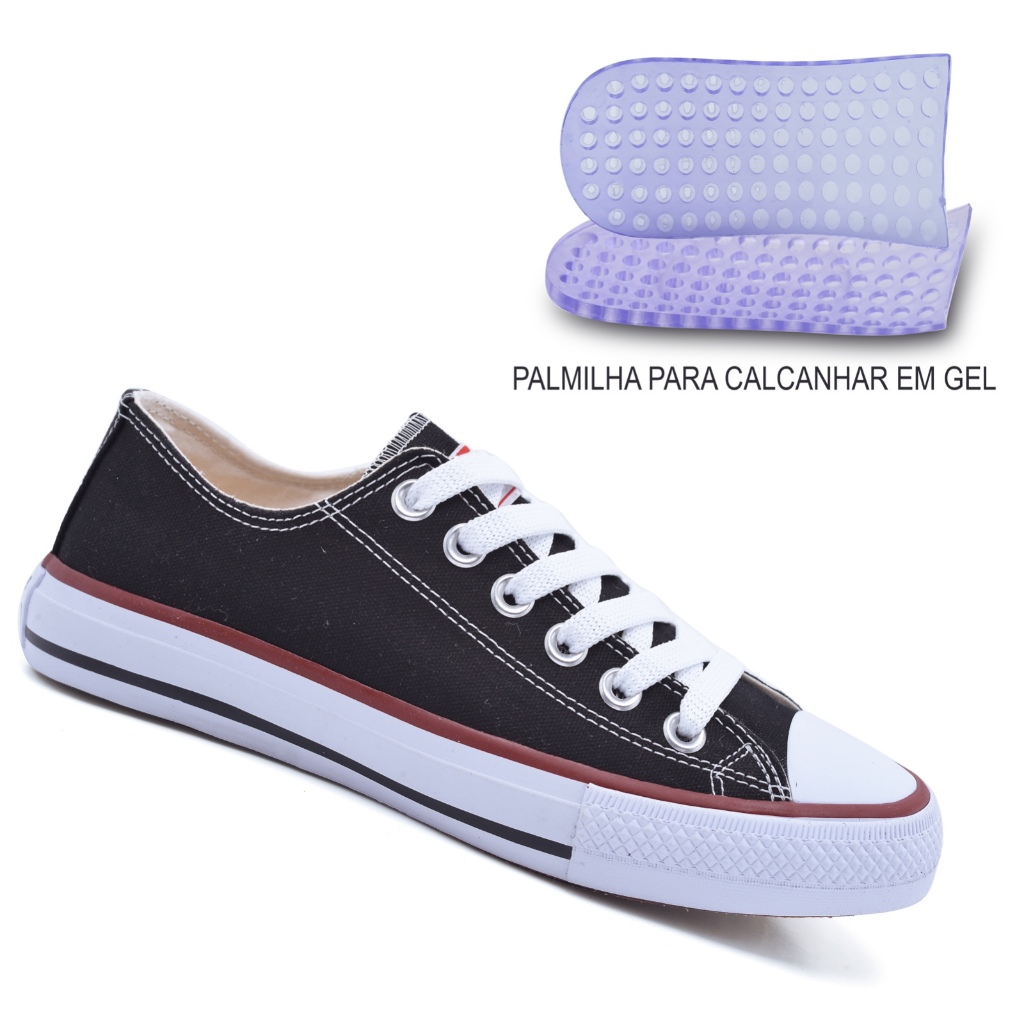 TÊNIS FEMININO MASCULINO ATEMPORAL STAR - 34 AO 43 - PRETO, BRANCO, CAFÉ - 1° LINHA, PALMILHA EM GEL em Oferta na Shopee