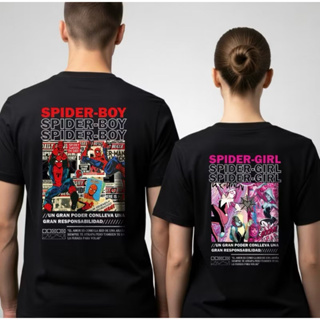 Camisetas Casal Aranha - Spider BOY/GIRL Street 100% Algodão Lançamento Indivual em Oferta na Shopee