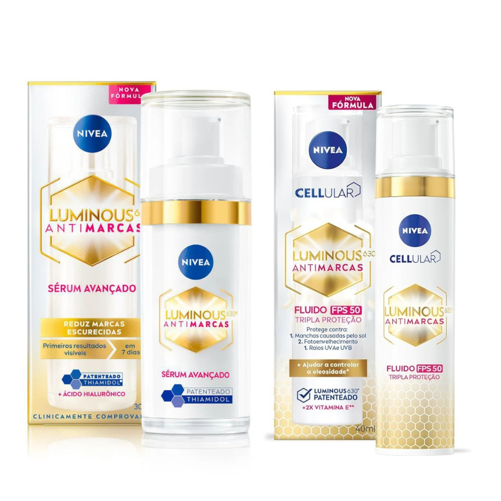 Kit Nivea Sérum Facial + Fluido FPS50 Luminous 630 Antimarcas