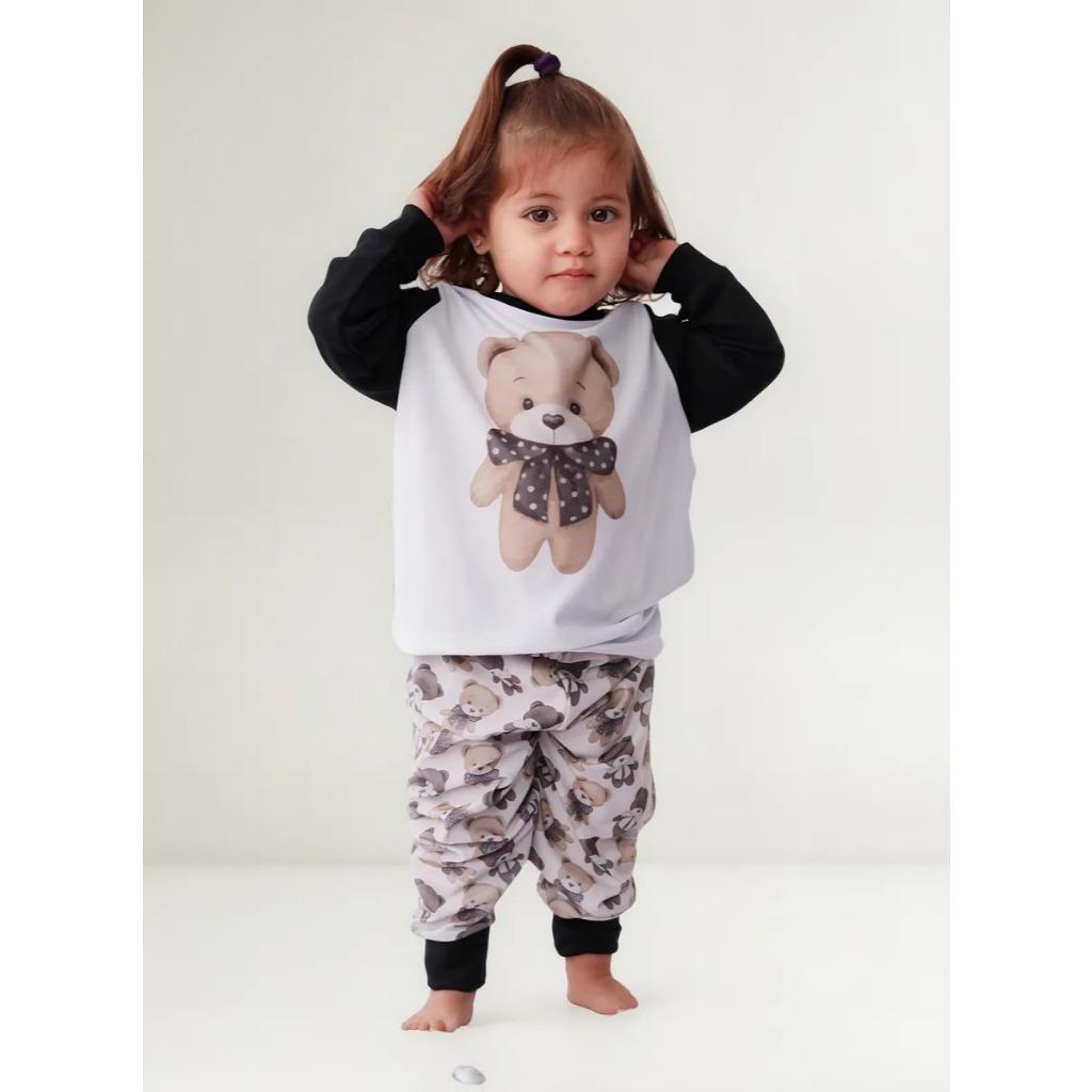 Pijama Infantil Menina Conjunto Estampado com Blusa e Calça Comprida Macio e Confortável